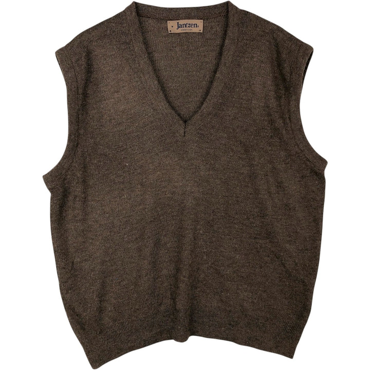 Jantzen V-neck knit vest, made in the USA, size M unclear brown type Vintage Second Hand