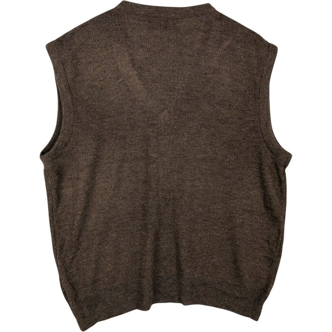 Jantzen V-neck knit vest, made in the USA, size M unclear brown type Vintage Second Hand