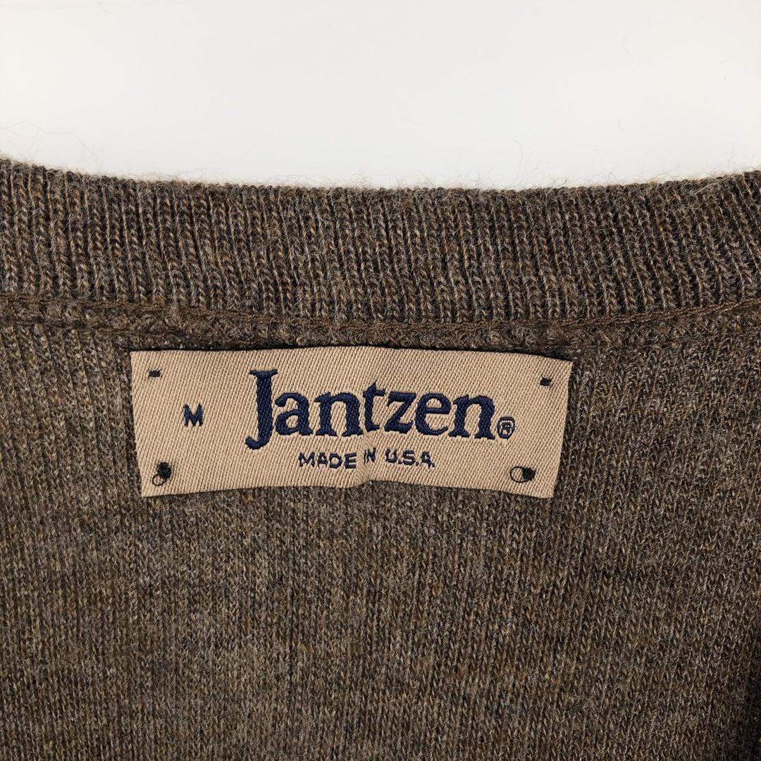 Jantzen V-neck knit vest, made in the USA, size M unclear brown type Vintage Second Hand