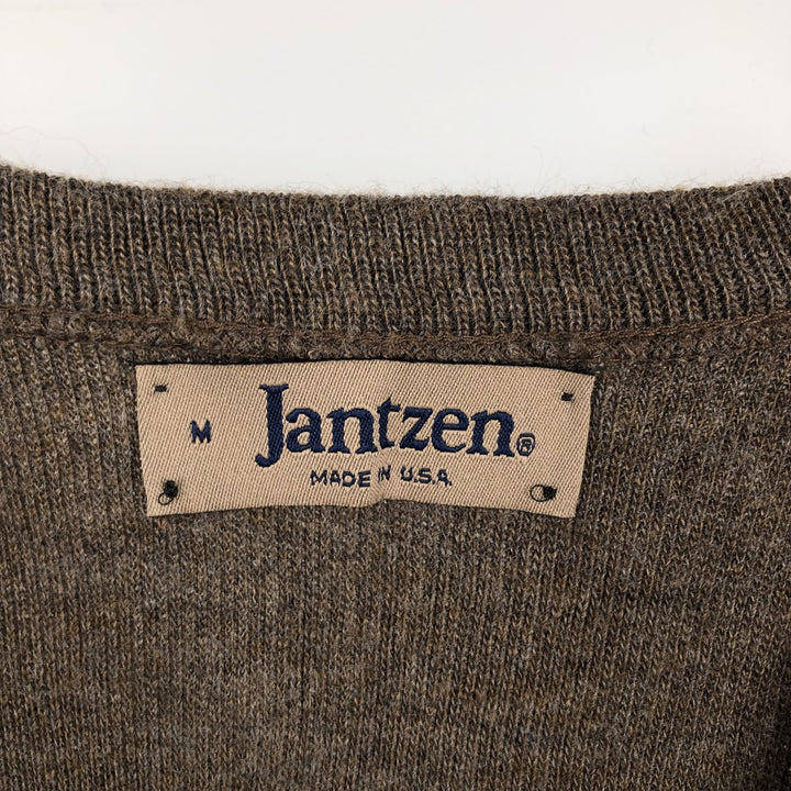 Jantzen V-neck knit vest, made in the USA, size M unclear brown type Vintage Second Hand