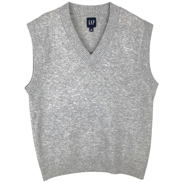GAP V-neck knit vest, men's size M (approx.) polyester gray type Vintage Second Hand