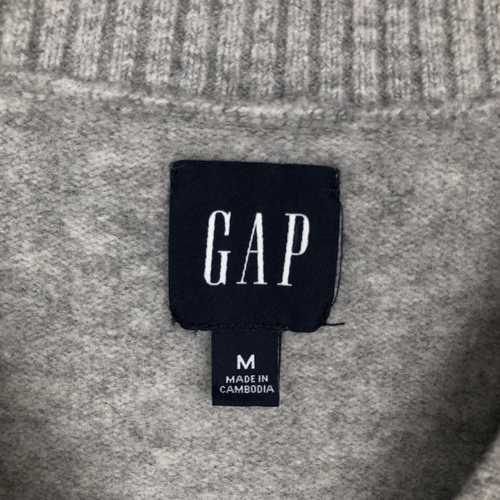 GAP V-neck knit vest, men's size M (approx.) polyester gray type Vintage Second Hand