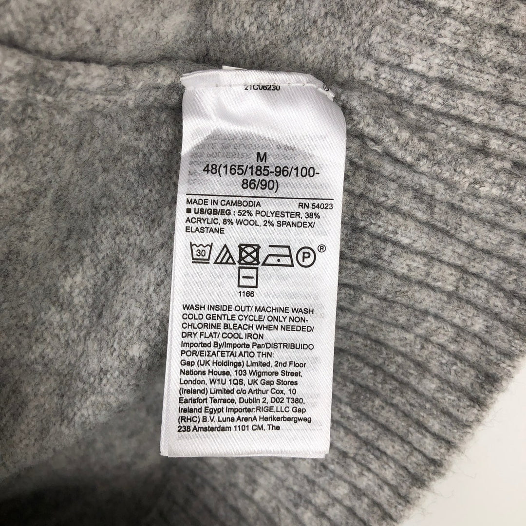 GAP V-neck knit vest, men's size M (approx.) polyester gray type Vintage Second Hand