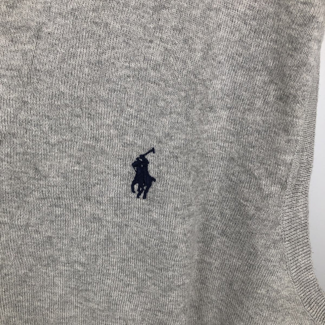 Ralph Lauren POLO by Ralph Lauren V-neck Pima cotton knit vest, men's size XXL Pima Cotton gray type Vintage Second Hand
