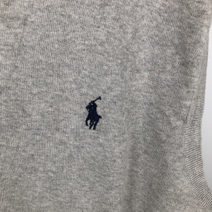 Ralph Lauren POLO by Ralph Lauren V-neck Pima cotton knit vest, men's size XXL Pima Cotton gray type Vintage Second Hand
