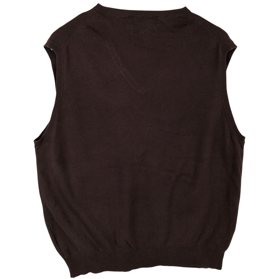 Ralph Lauren POLO by Ralph Lauren V-neck Pima cotton knit vest, men's size XXL Pima Cotton brown type Vintage Second Hand