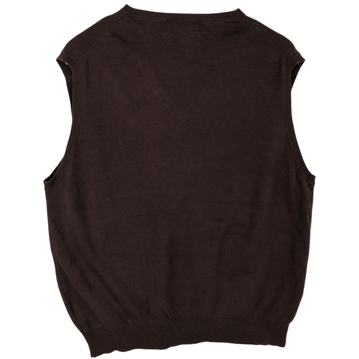 Ralph Lauren POLO by Ralph Lauren V-neck Pima cotton knit vest, men's size XXL Pima Cotton brown type Vintage Second Hand