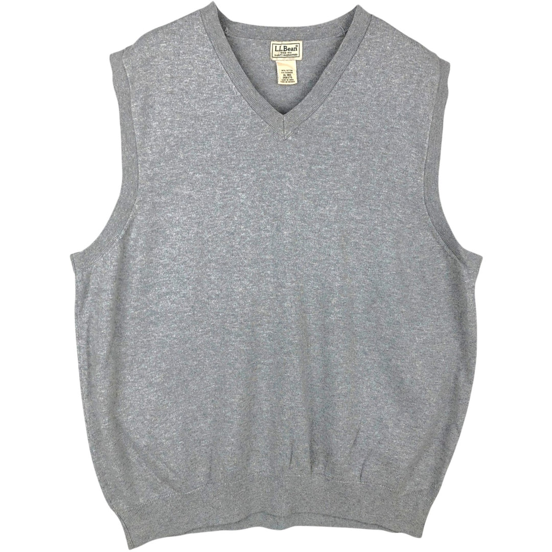 90s-00'S LL Bean Cashmere Blend V-Neck Cotton Knit Vest, Men's Size XL (approx.) cotton gray type Vintage Second Hand