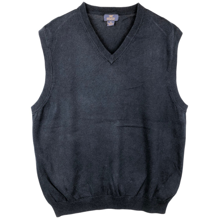 Brooks Brothers V-neck Pima cotton knit vest, men's size M (approx.) Supima Cotton navy blue type Vintage Second Hand