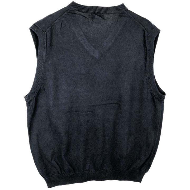Brooks Brothers V-neck Pima cotton knit vest, men's size M (approx.) Supima Cotton navy blue type Vintage Second Hand