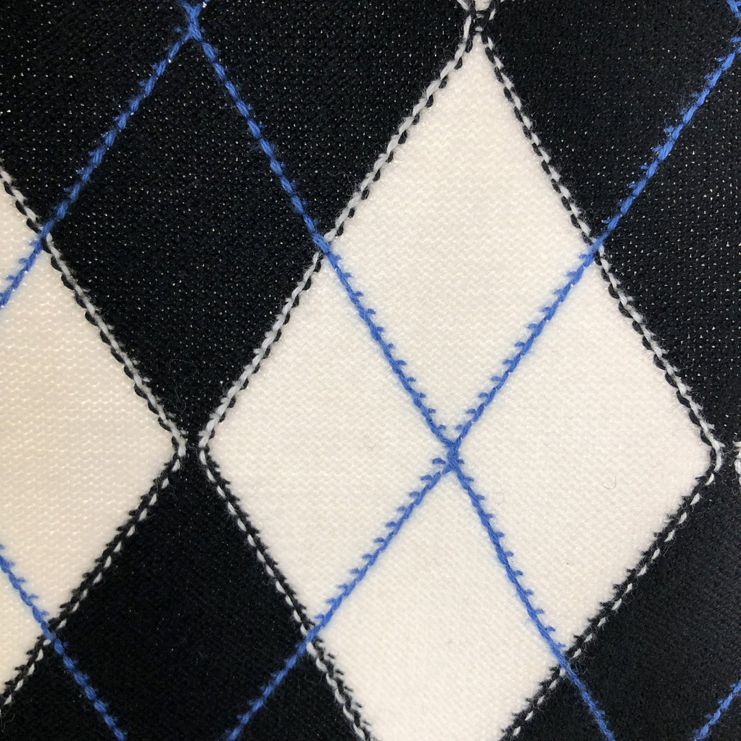 Ralph Lauren POLO GOLF Argyle Pattern V-Neck Cotton Knit Vest, Men's Size L (approx.) cotton white type Vintage Second Hand