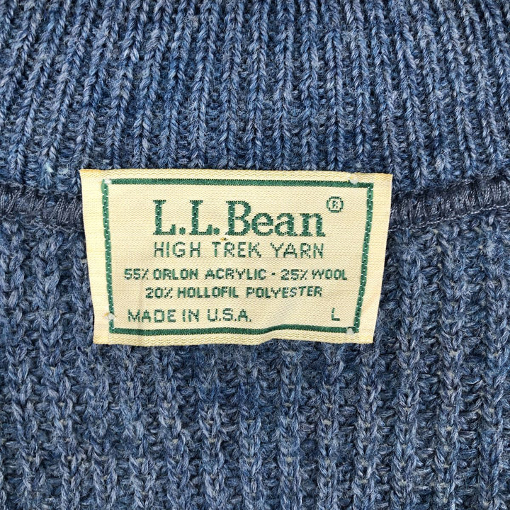 80s-90'S LLBean HIGH TREK YARN Rib-Knit Front-Opening Acrylic Vest, Made in USA, Men's Size L (Equivalent), Vintage acrylic navy blue type Vintage Second Hand