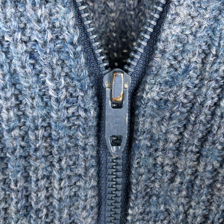 80s-90'S LLBean HIGH TREK YARN Rib-Knit Front-Opening Acrylic Vest, Made in USA, Men's Size L (Equivalent), Vintage acrylic navy blue type Vintage Second Hand
