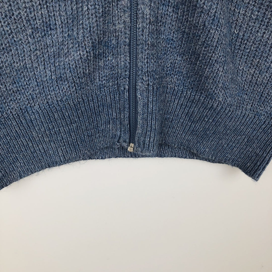 80s-90'S LLBean HIGH TREK YARN Rib-Knit Front-Opening Acrylic Vest, Made in USA, Men's Size L (Equivalent), Vintage acrylic navy blue type Vintage Second Hand