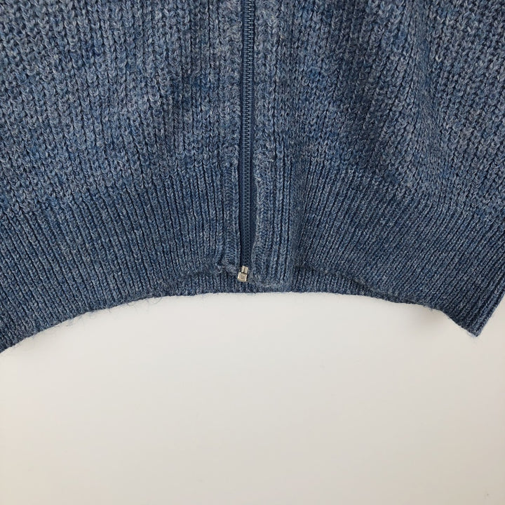 80s-90'S LLBean HIGH TREK YARN Rib-Knit Front-Opening Acrylic Vest, Made in USA, Men's Size L (Equivalent), Vintage acrylic navy blue type Vintage Second Hand