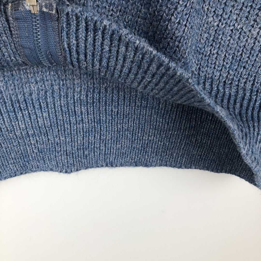 80s-90'S LLBean HIGH TREK YARN Rib-Knit Front-Opening Acrylic Vest, Made in USA, Men's Size L (Equivalent), Vintage acrylic navy blue type Vintage Second Hand