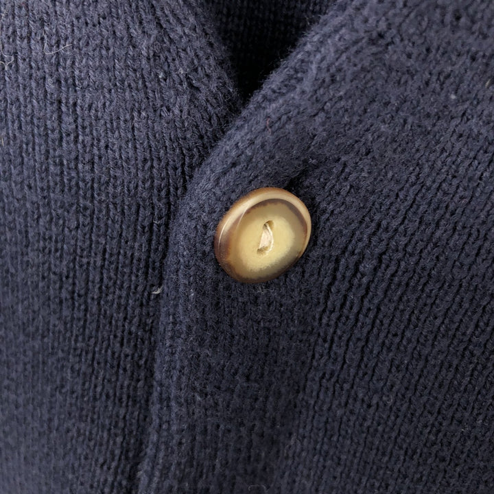 Eddie Bauer Open-Front Cotton Knit Vest (Men's Size S) cotton navy blue type Vintage Second Hand