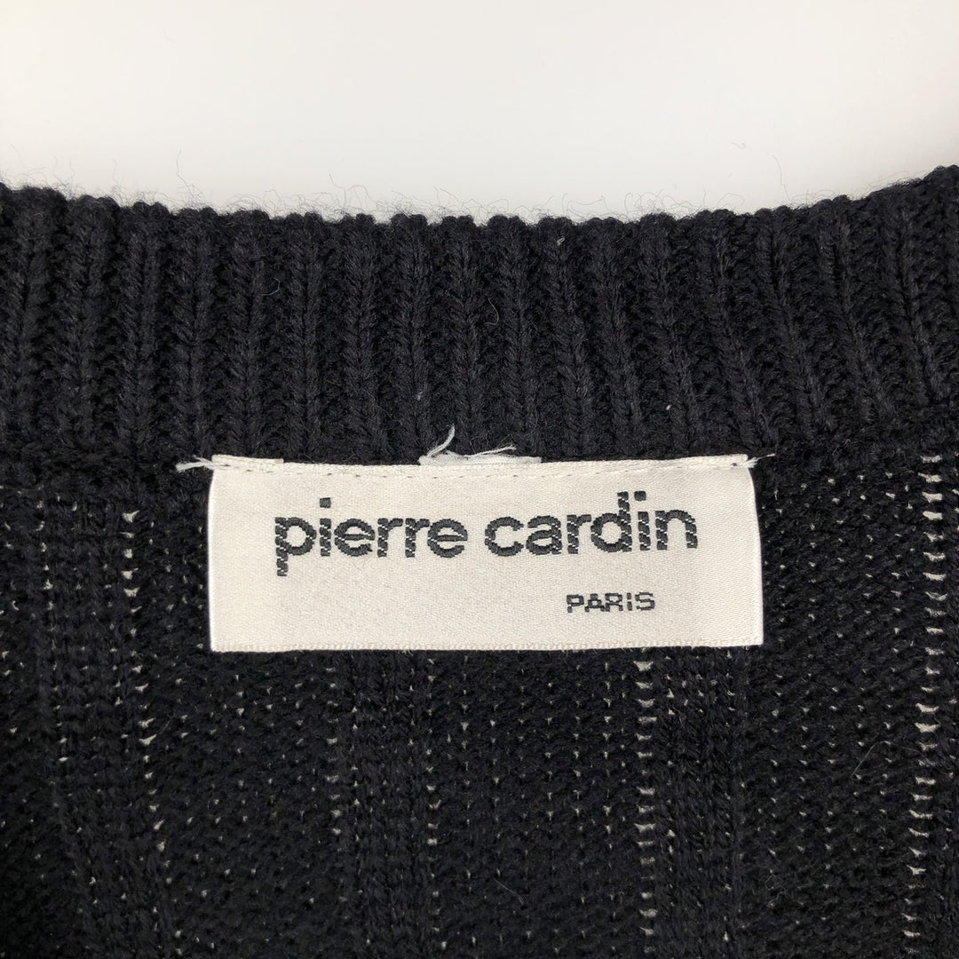 Pierre Cardin Cable Knit Open Front Vest, Men's Size M unclear black type Vintage Second Hand