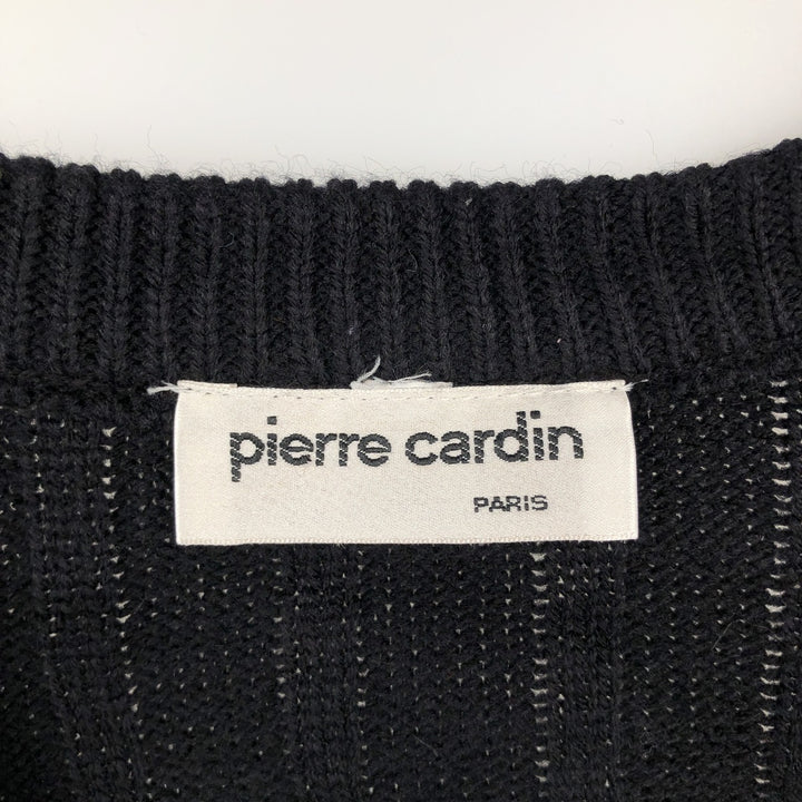 Pierre Cardin Cable Knit Open Front Vest, Men's Size M unclear black type Vintage Second Hand