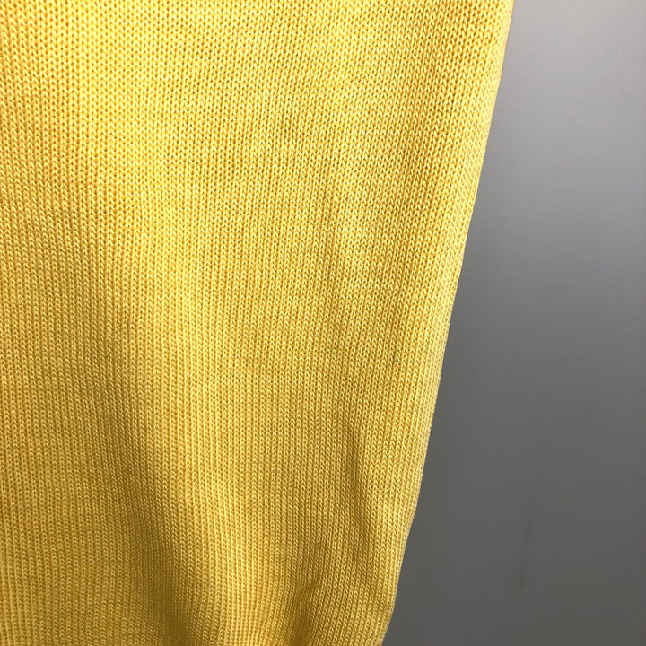 1980'S Lacoste CHEMISE French Lacoste V-neck Cotton Knit Vest, Made in France, Men's Size XL (approx.), Vintage cotton yellow type Vintage Second Hand