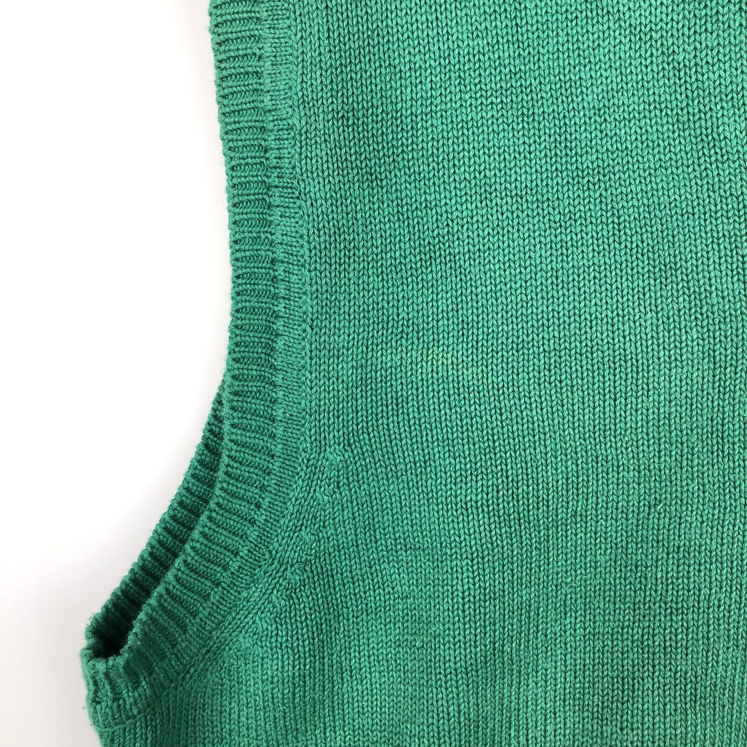 90'S GAP Old Gap V-neck Cotton Knit Vest, Men's Size L (approx.), Vintage cotton green type Vintage Second Hand