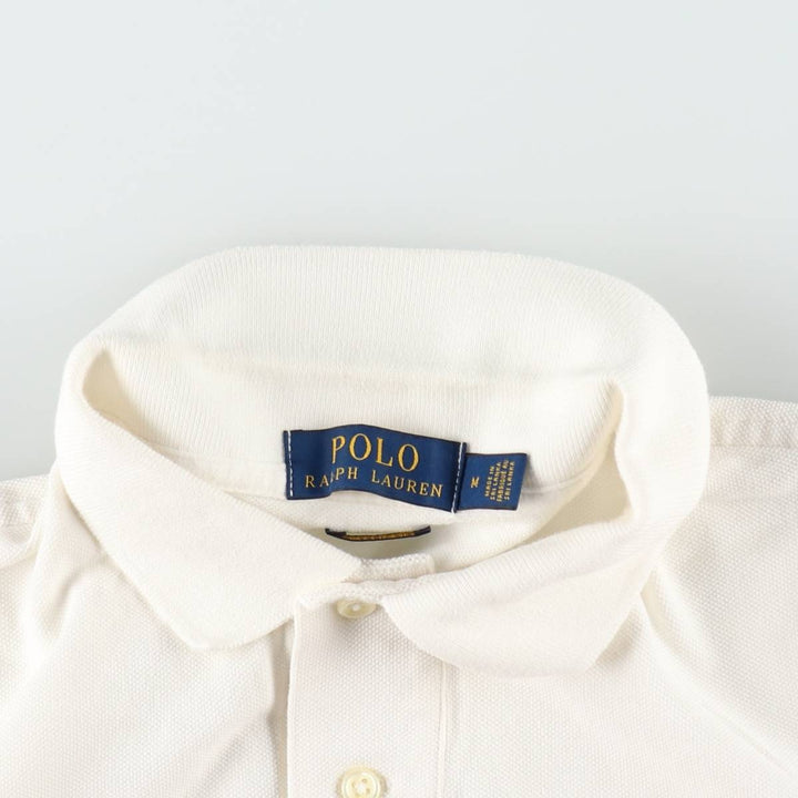 Ralph Lauren POLO RALPH LAUREN CLASSIC FIT all-over print short-sleeved polo shirt, men's size M (approx.) cotton white type Vintage Second Hand