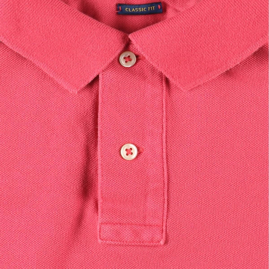 Ralph Lauren POLO RALPH LAUREN CLASSIC FIT short sleeve polo shirt for men size L cotton red type Vintage Second Hand