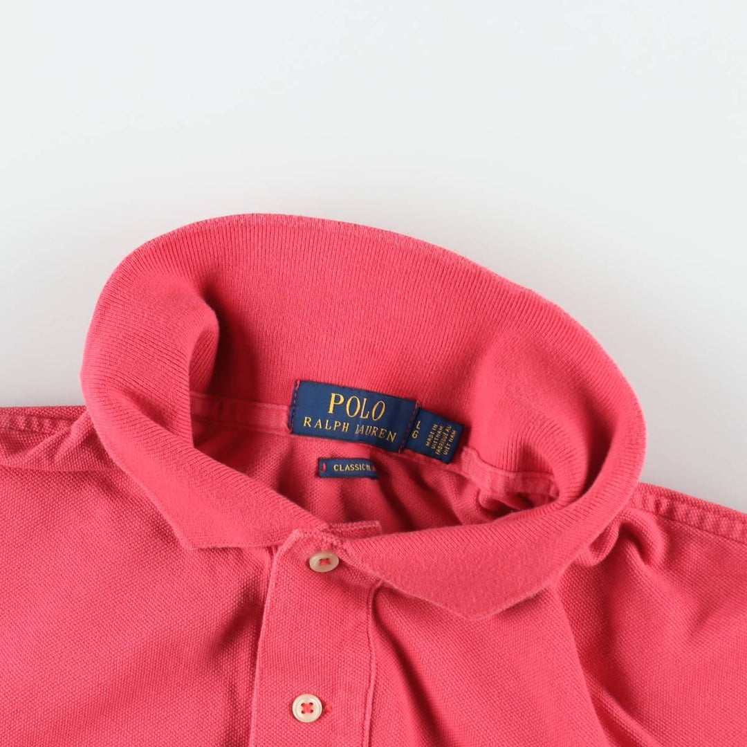 Ralph Lauren POLO RALPH LAUREN CLASSIC FIT short sleeve polo shirt for men size L cotton red type Vintage Second Hand