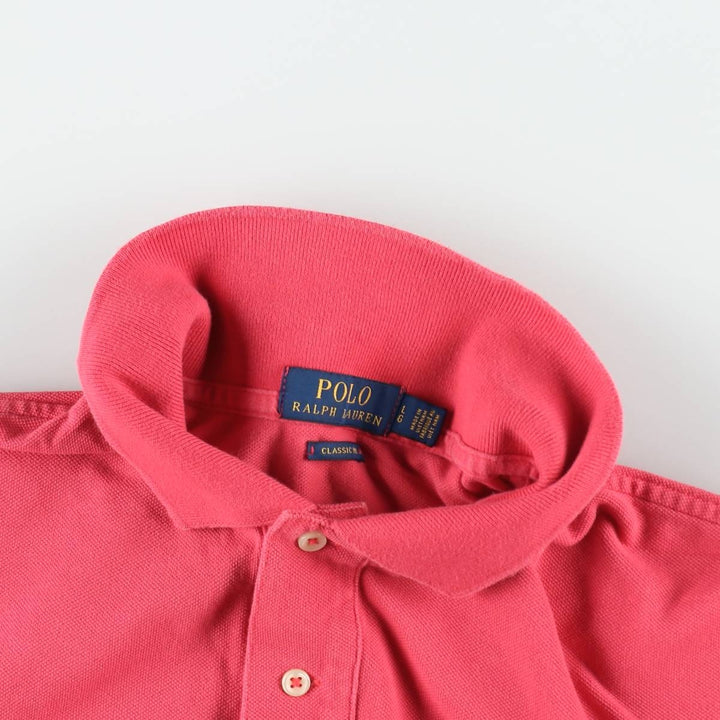 Ralph Lauren POLO RALPH LAUREN CLASSIC FIT short sleeve polo shirt for men size L cotton red type Vintage Second Hand