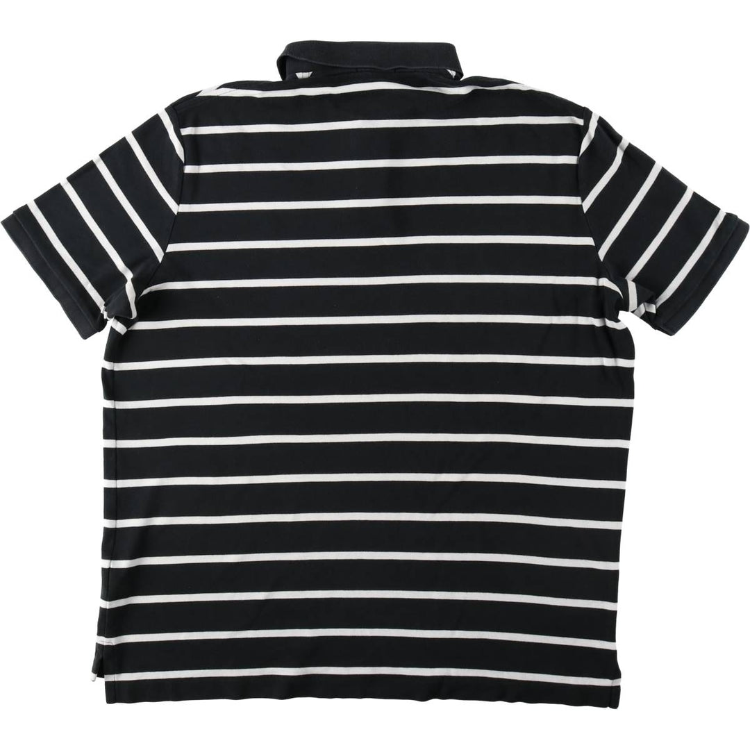 Ralph Lauren POLO RALPH LAUREN Short Sleeve Striped Polo Shirt Men's XL cotton black type Vintage Second Hand