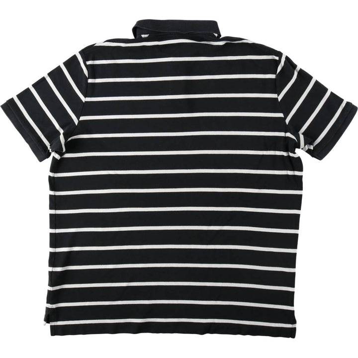 Ralph Lauren POLO RALPH LAUREN Short Sleeve Striped Polo Shirt Men's XL cotton black type Vintage Second Hand