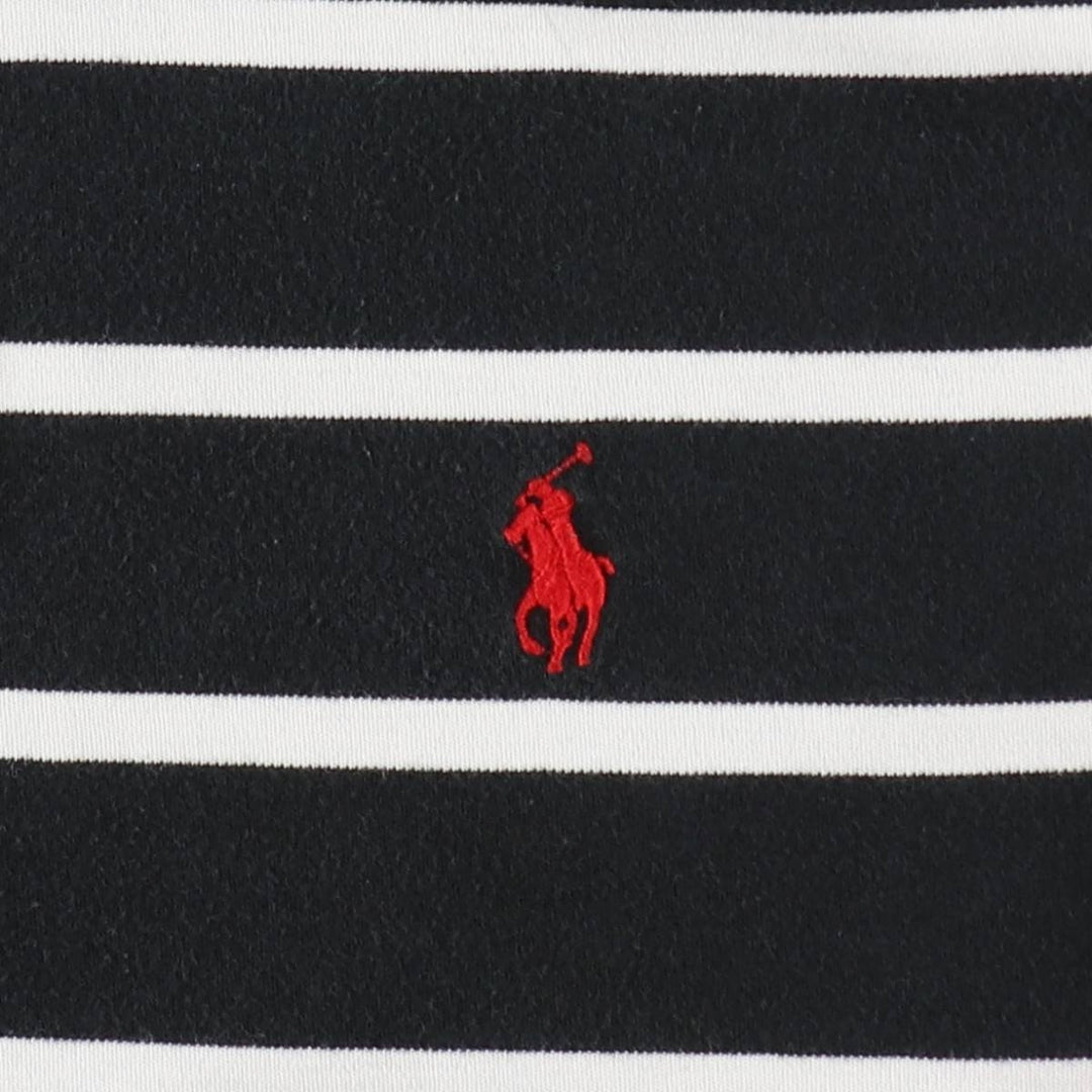 Ralph Lauren POLO RALPH LAUREN Short Sleeve Striped Polo Shirt Men's XL cotton black type Vintage Second Hand