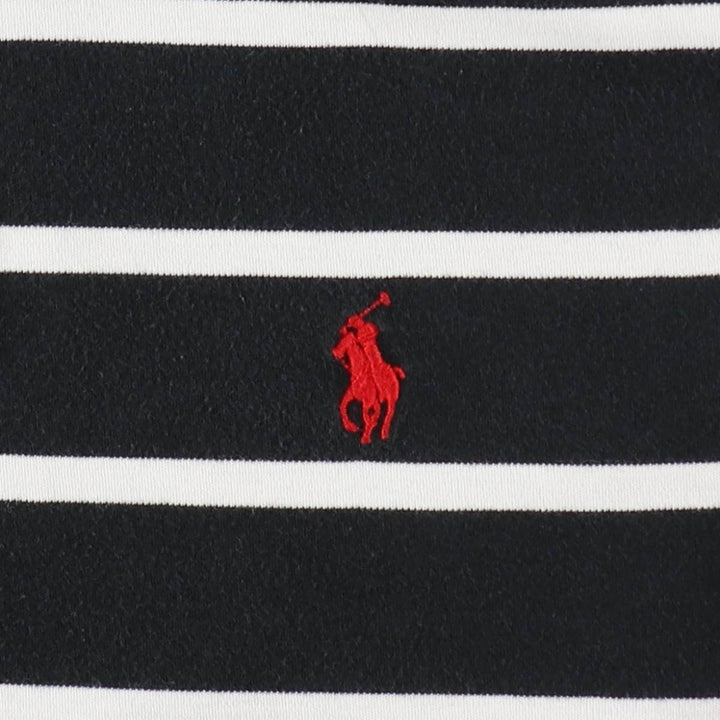 Ralph Lauren POLO RALPH LAUREN Short Sleeve Striped Polo Shirt Men's XL cotton black type Vintage Second Hand