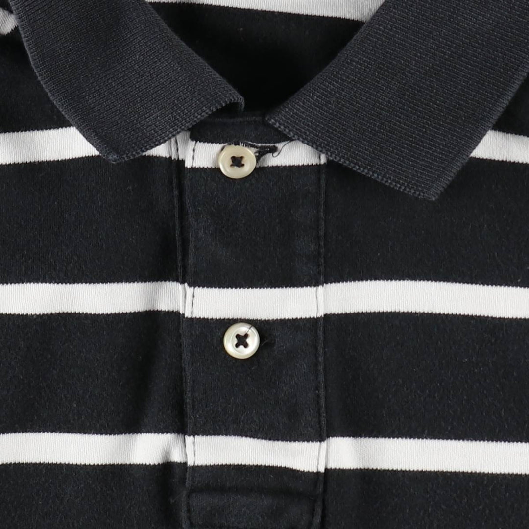 Ralph Lauren POLO RALPH LAUREN Short Sleeve Striped Polo Shirt Men's XL cotton black type Vintage Second Hand