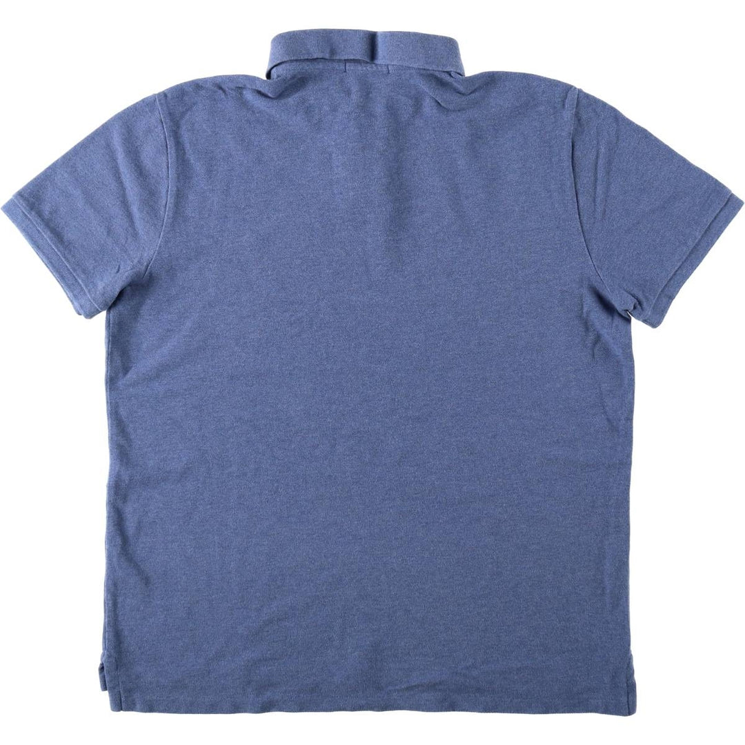 Ralph Lauren POLO RALPH LAUREN CUSTOM FIT short sleeve polo shirt men's size L cotton blue type Vintage Second Hand