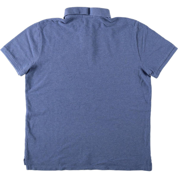 Ralph Lauren POLO RALPH LAUREN CUSTOM FIT short sleeve polo shirt men's size L cotton blue type Vintage Second Hand