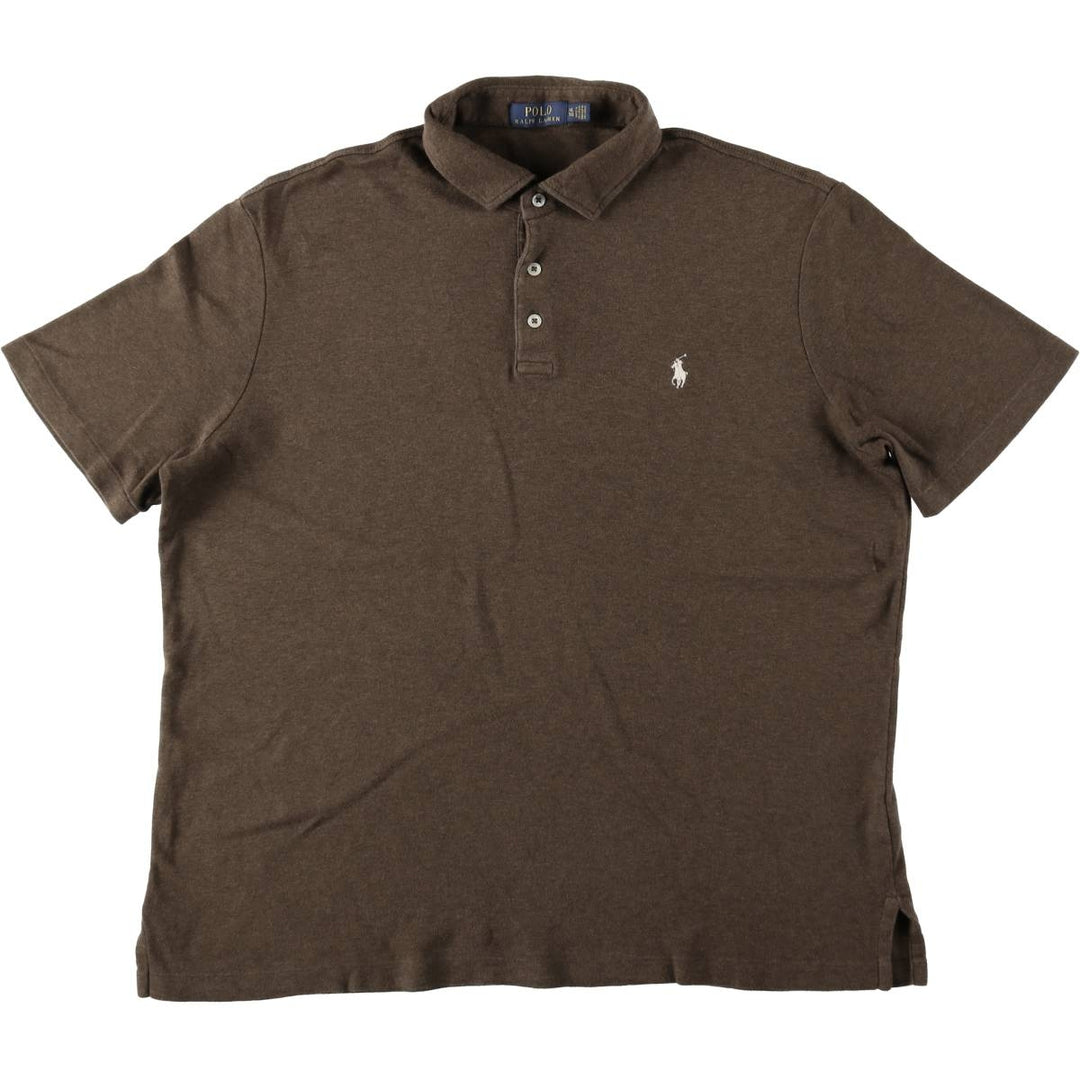 Ralph Lauren POLO RALPH LAUREN short sleeve polo shirt men's XL equivalent cotton brown type Vintage Second Hand