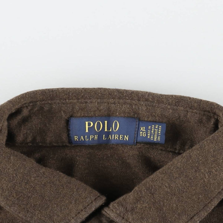 Ralph Lauren POLO RALPH LAUREN short sleeve polo shirt men's XL equivalent cotton brown type Vintage Second Hand