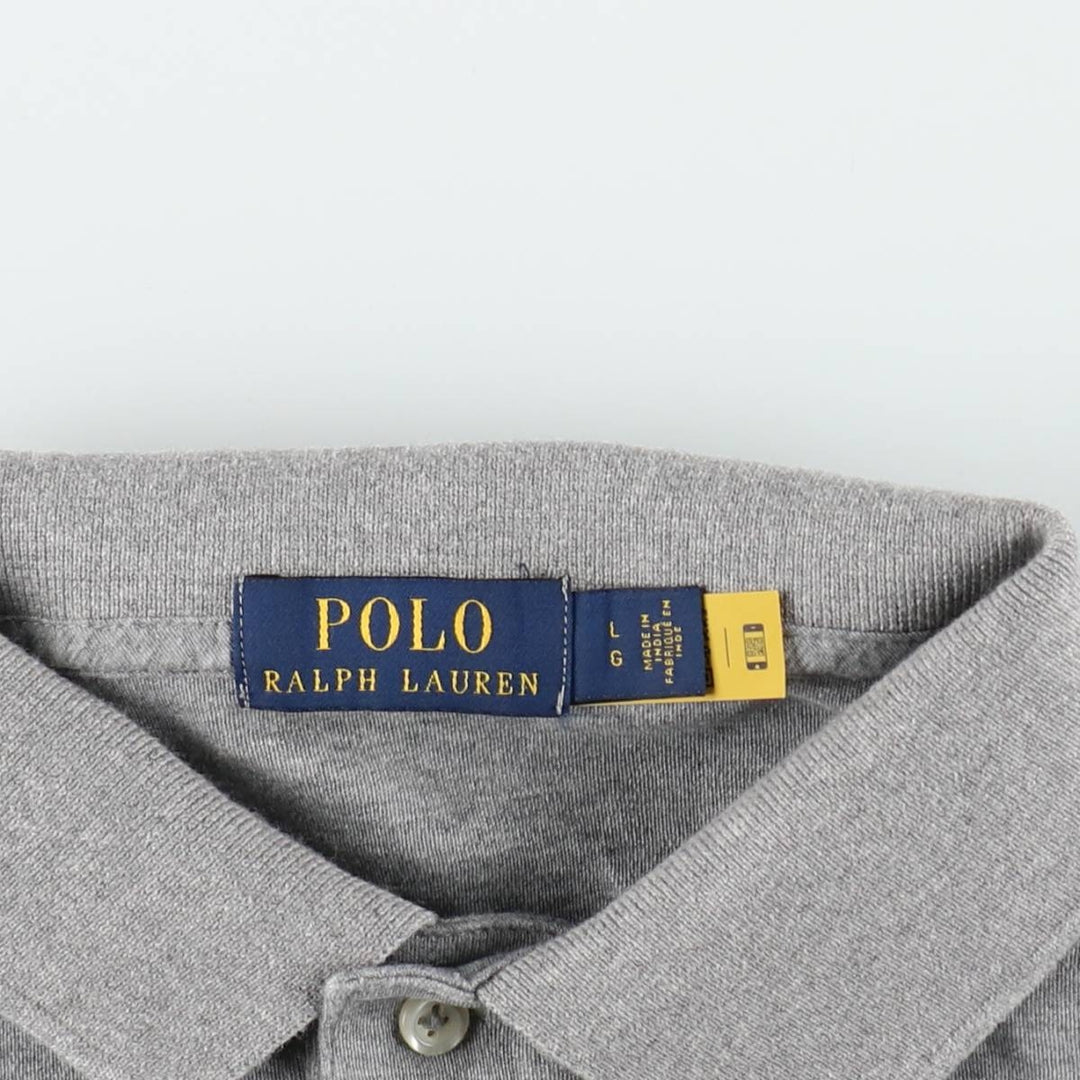 Ralph Lauren POLO RALPH LAUREN short sleeve polo shirt men's size L cotton gray type Vintage Second Hand