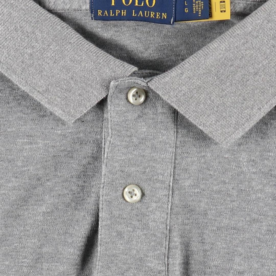 Ralph Lauren POLO RALPH LAUREN short sleeve polo shirt men's size L cotton gray type Vintage Second Hand