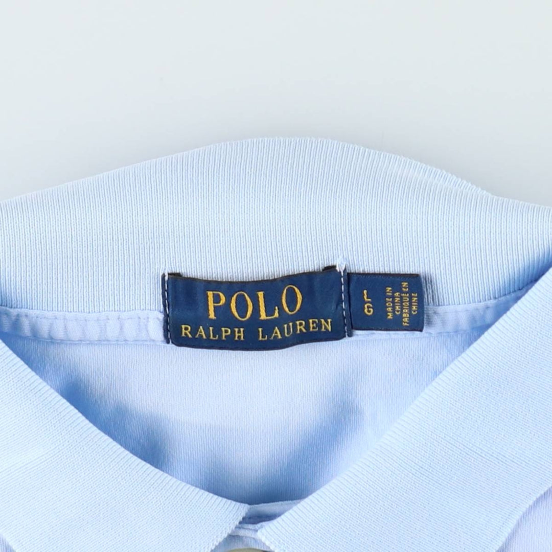 Ralph Lauren POLO RALPH LAUREN short sleeve polo shirt men's size L cotton Blue type light blue Vintage Second Hand