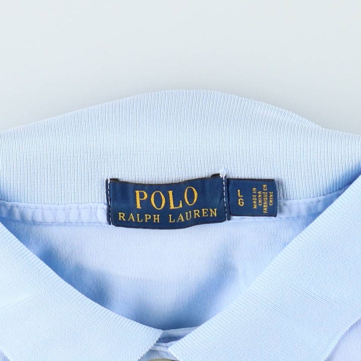 Ralph Lauren POLO RALPH LAUREN short sleeve polo shirt men's size L cotton Blue type light blue Vintage Second Hand