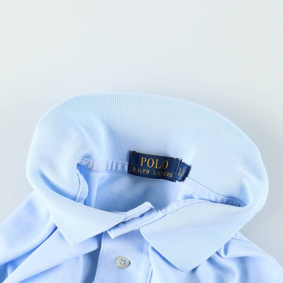 Ralph Lauren POLO RALPH LAUREN short sleeve polo shirt men's size L cotton Blue type light blue Vintage Second Hand