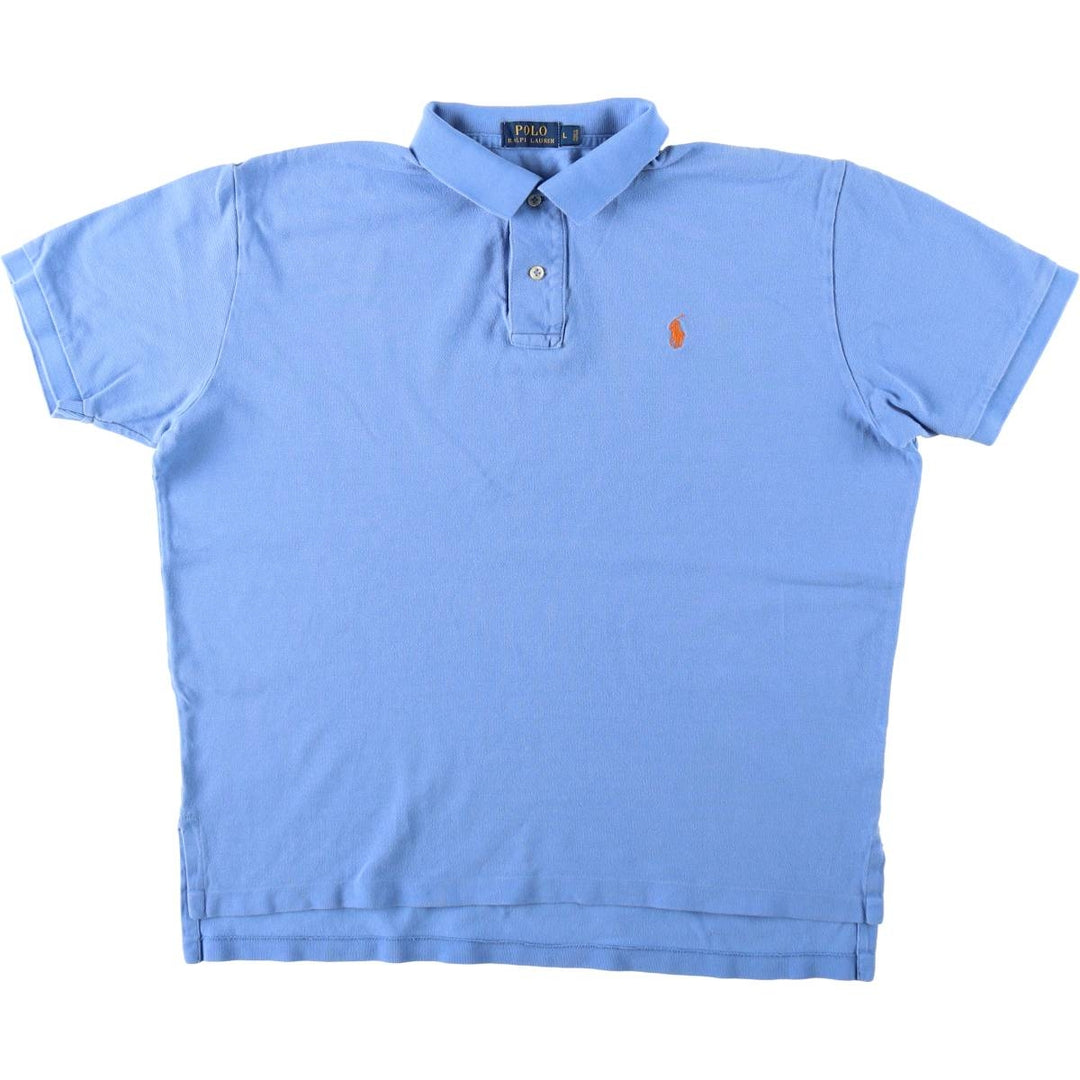 Ralph Lauren POLO RALPH LAUREN short sleeve polo shirt men's size L cotton blue type Vintage Second Hand
