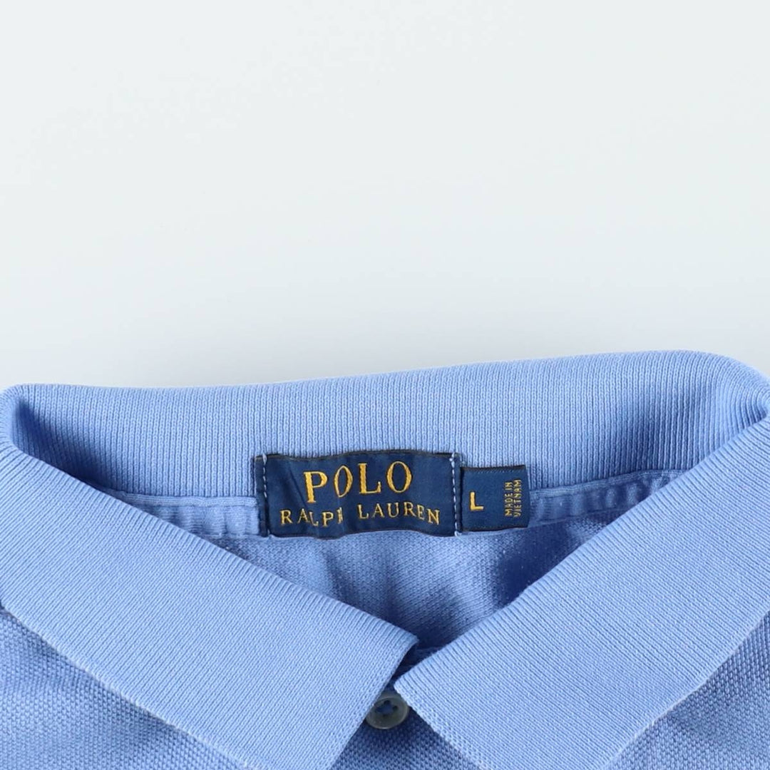 Ralph Lauren POLO RALPH LAUREN short sleeve polo shirt men's size L cotton blue type Vintage Second Hand