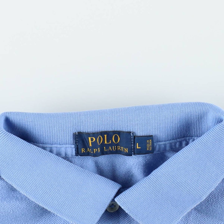Ralph Lauren POLO RALPH LAUREN short sleeve polo shirt men's size L cotton blue type Vintage Second Hand