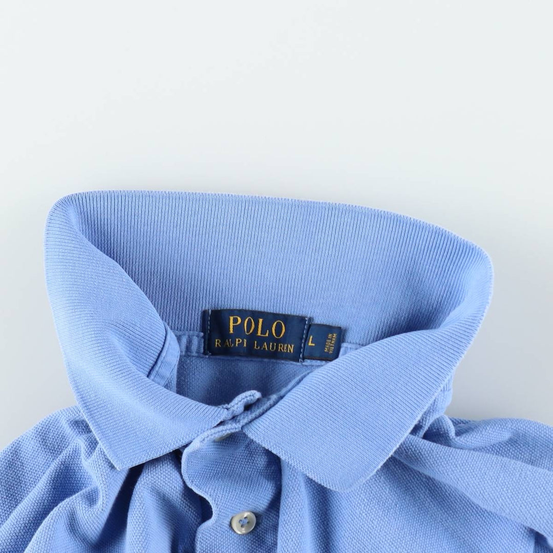 Ralph Lauren POLO RALPH LAUREN short sleeve polo shirt men's size L cotton blue type Vintage Second Hand