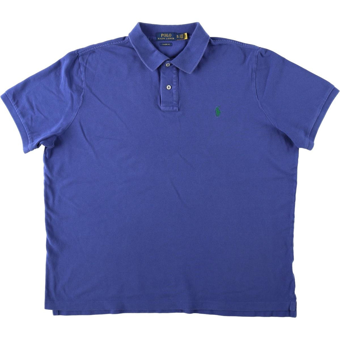 Ralph Lauren POLO RALPH LAUREN CLASSIC FIT short sleeve polo shirt men's XL equivalent cotton blue type Vintage Second Hand