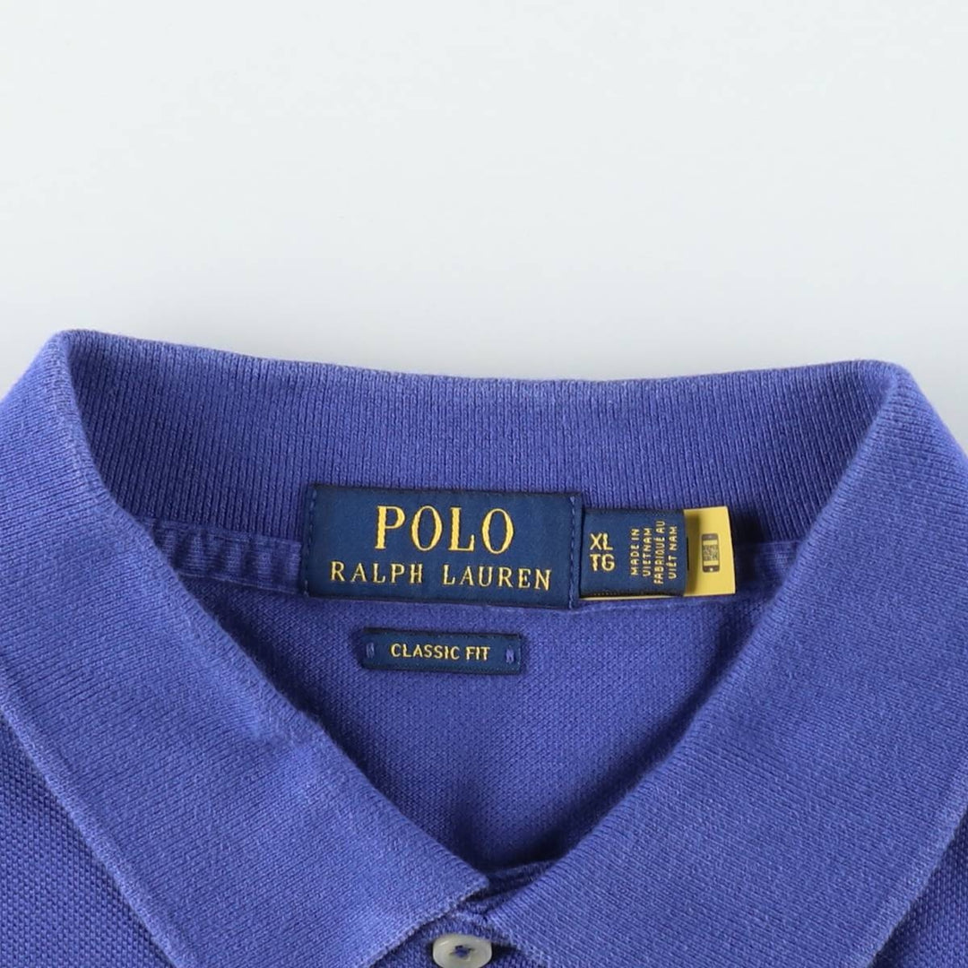 Ralph Lauren POLO RALPH LAUREN CLASSIC FIT short sleeve polo shirt men's XL equivalent cotton blue type Vintage Second Hand