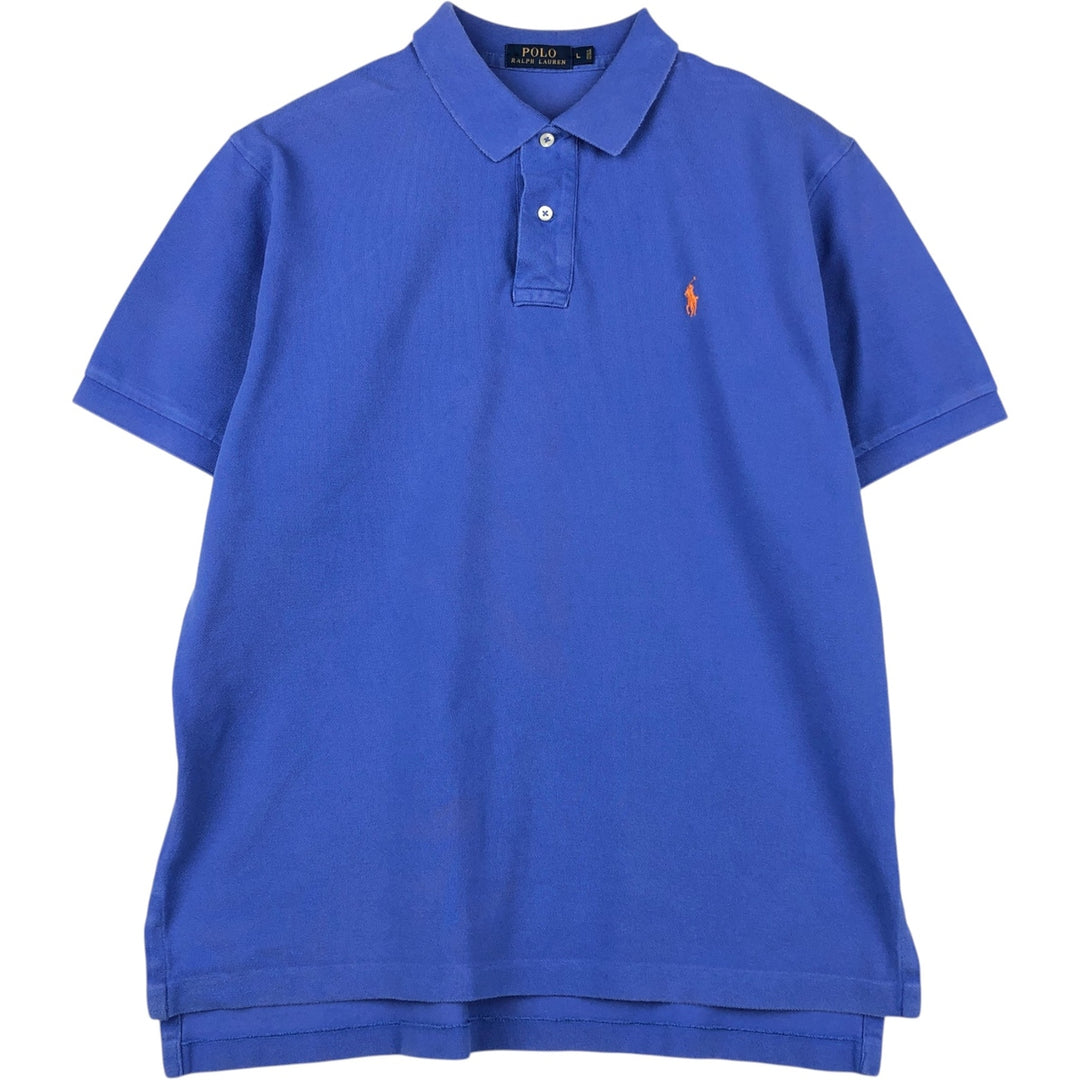 Ralph Lauren POLO RALPH LAUREN CLASSIC FIT short sleeve polo shirt for men size L cotton Blue type light blue Vintage Second Hand